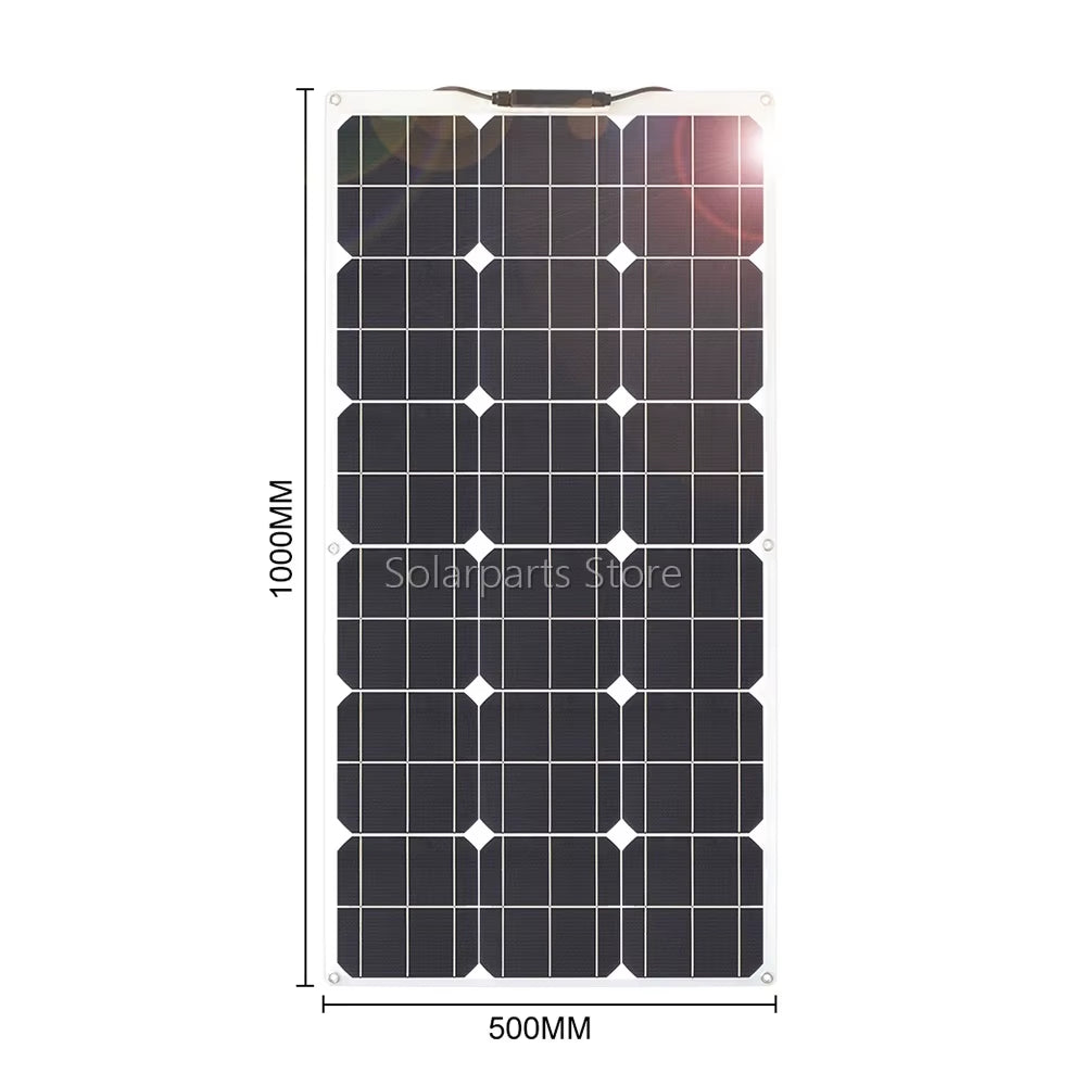 200 Watt Solar Panel Kit 12V / 24V 20A Charge Controller Extension Cable 200W Flexible Solar Panels Module for Battery Charger