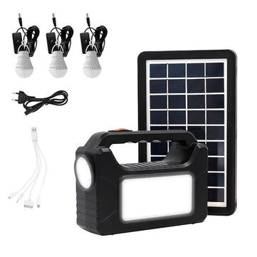 Portable Generator LED Flashlight with Solar Panels