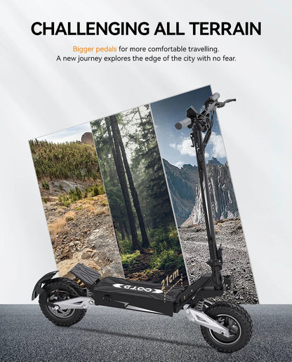 T10 E-Scooter 900W Peak Motor 48V13.5Ah Lithium Battery Large Screen LED Display Electric Scooter 11-Inch Tire Scooters Electric