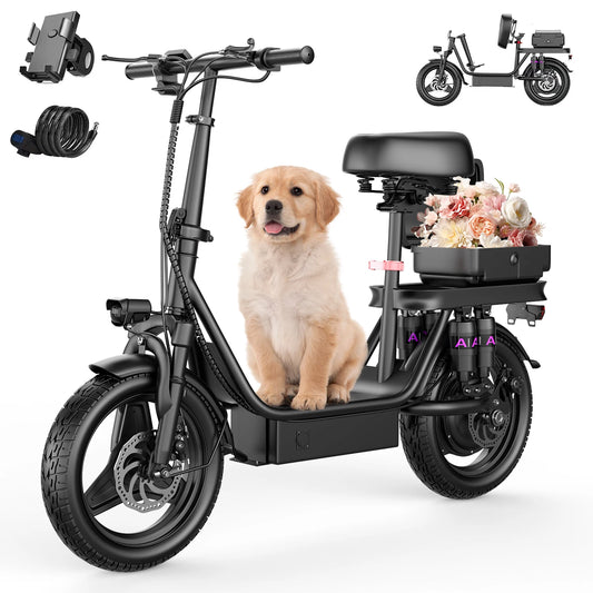 Electric Scooter for Adults, 700W Peak Motor, 48V 15Ah Battery,300Lbs Max Load,Foldable Commuting Motor Scooter Adjustable Seat