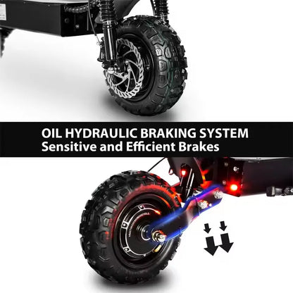 6000W High Power Adult Electric Scooter Off-Road Commute Foldable 60V 38Ah Large Battery 60 Miles Range 50 Mph Fast E-Scooter