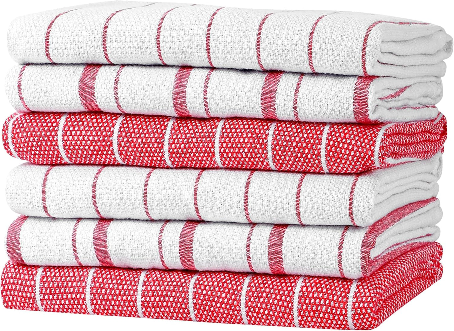Zeppoli Classic Kitchen Towels - 30 Pack 100% Natural Cotton Towel Set, Reusable Wash Cloths, Absorbent Dish Towels, Machine Washable Hand Towels, Kitchen Essentials, 14” by 25”, Black Striped