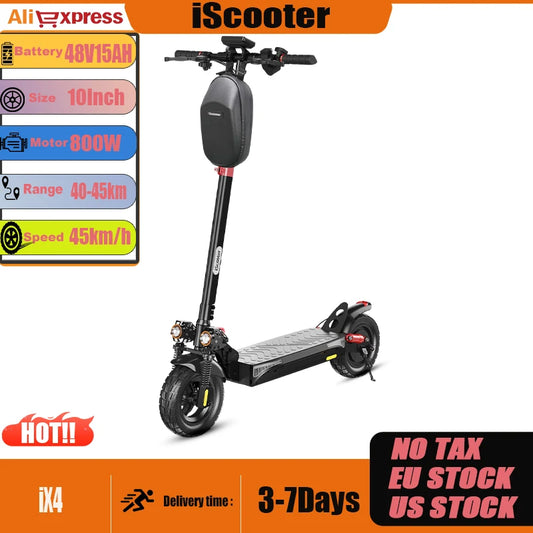Electric Scooter Iscooter IX4 800W Motor 48V15AH Battery E-Scooter Anti-Slip Tire Max Speed 45KM/H Maxi Range 45Km Escootres