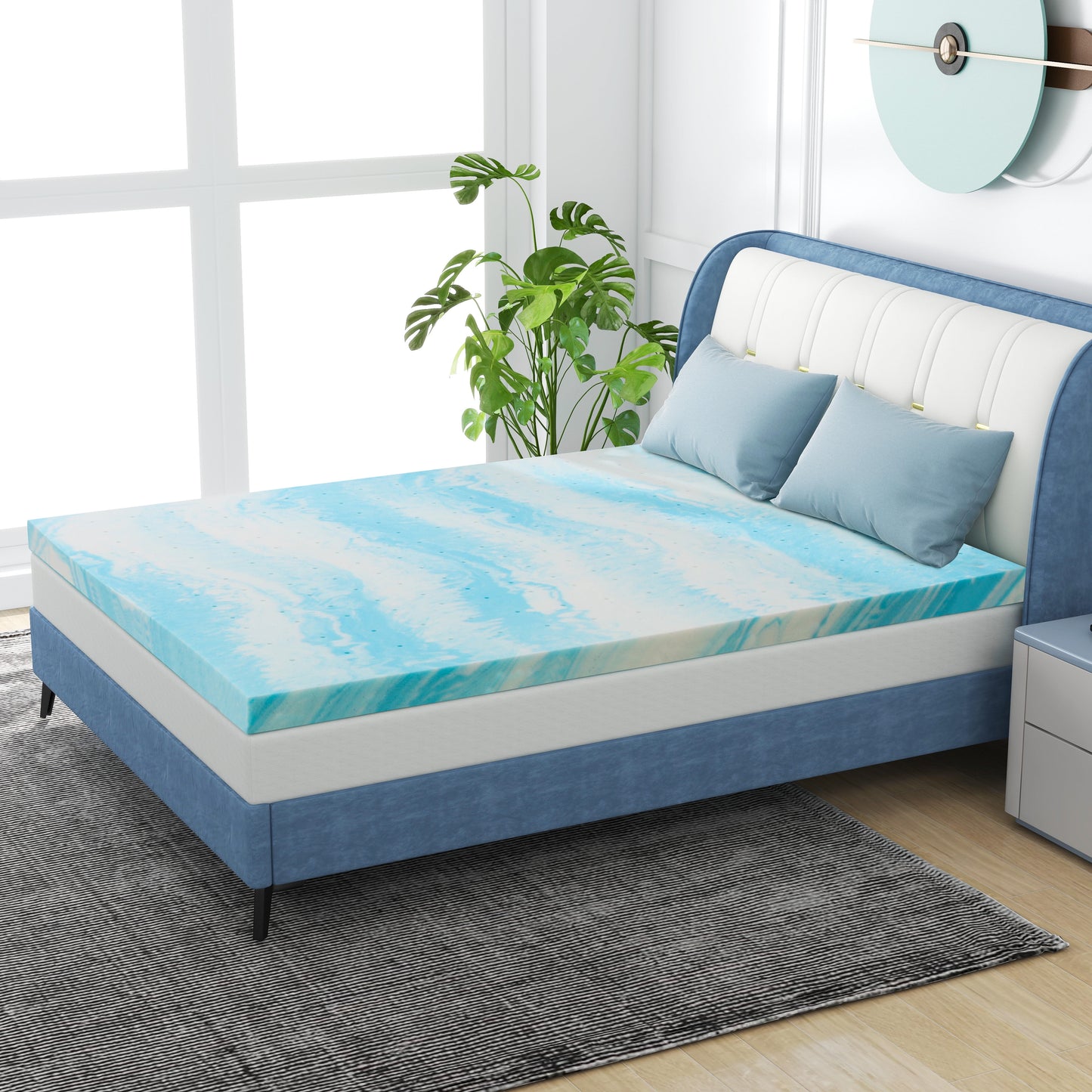 2 Inch Mattress Topper, Queen Gel Memory Foam Mattress Topper in a Box