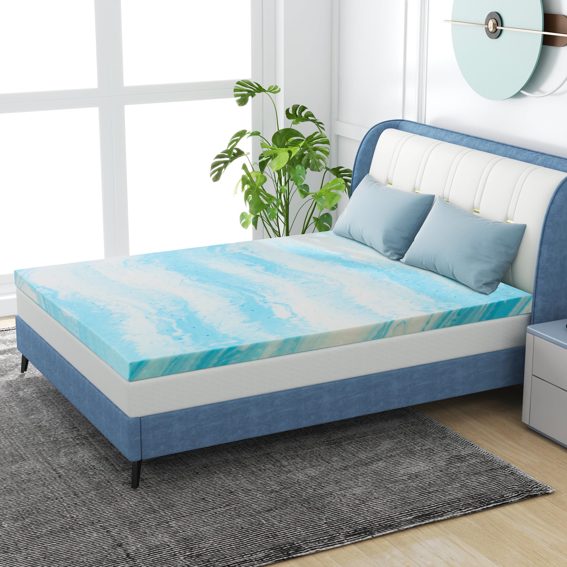 2 Inch Mattress Topper, Queen Gel Memory Foam Mattress Topper in a Box