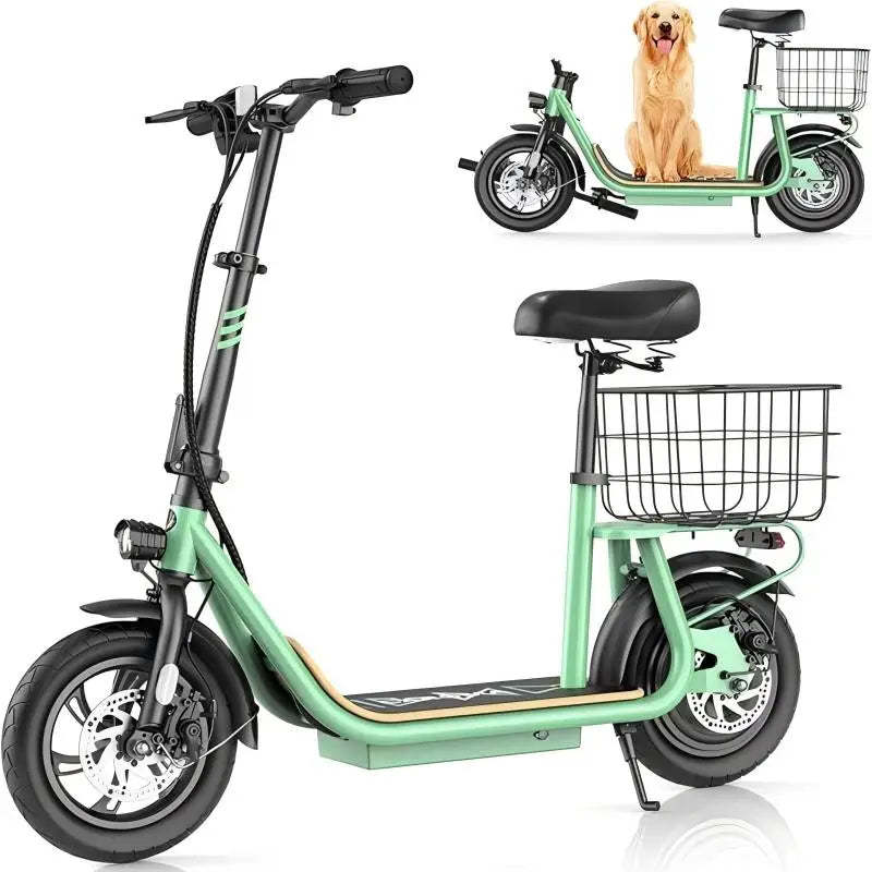 Caroma Electric Scooters for Adults&Teens, 350W Peak Motor, 30 Miles Max Range, Foldable Electric Scooter and Detachable Basket