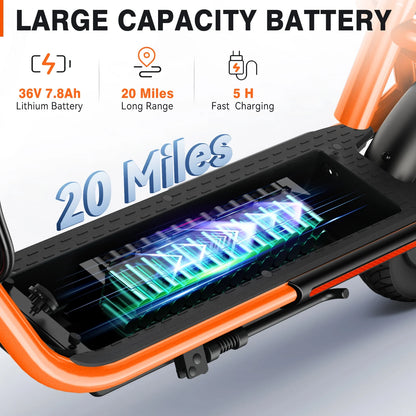 SISIGAD Electric Scooter for Adults with Seat, 30 Miles Long Range & 16 Mph Power by 500W Motor, 12" Pneumatic Tire & Height Adjustable Seat