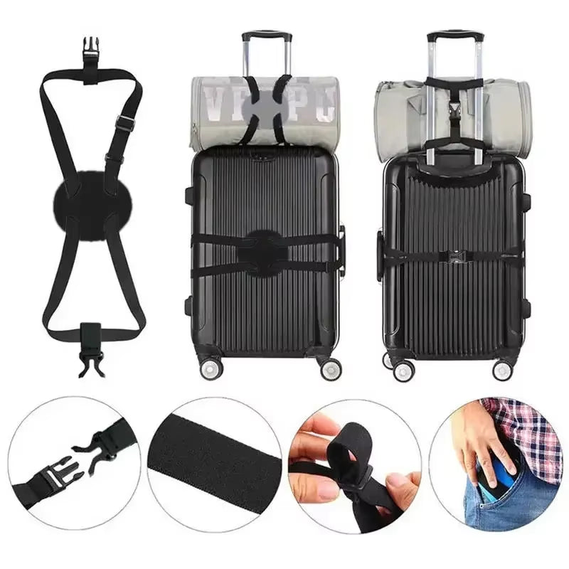 1/2PCS Luggage Strap Adjustable Luggage Fixing Belt for Traveling Luggage Luggage Strap Travel Essentials Luggage Accessories