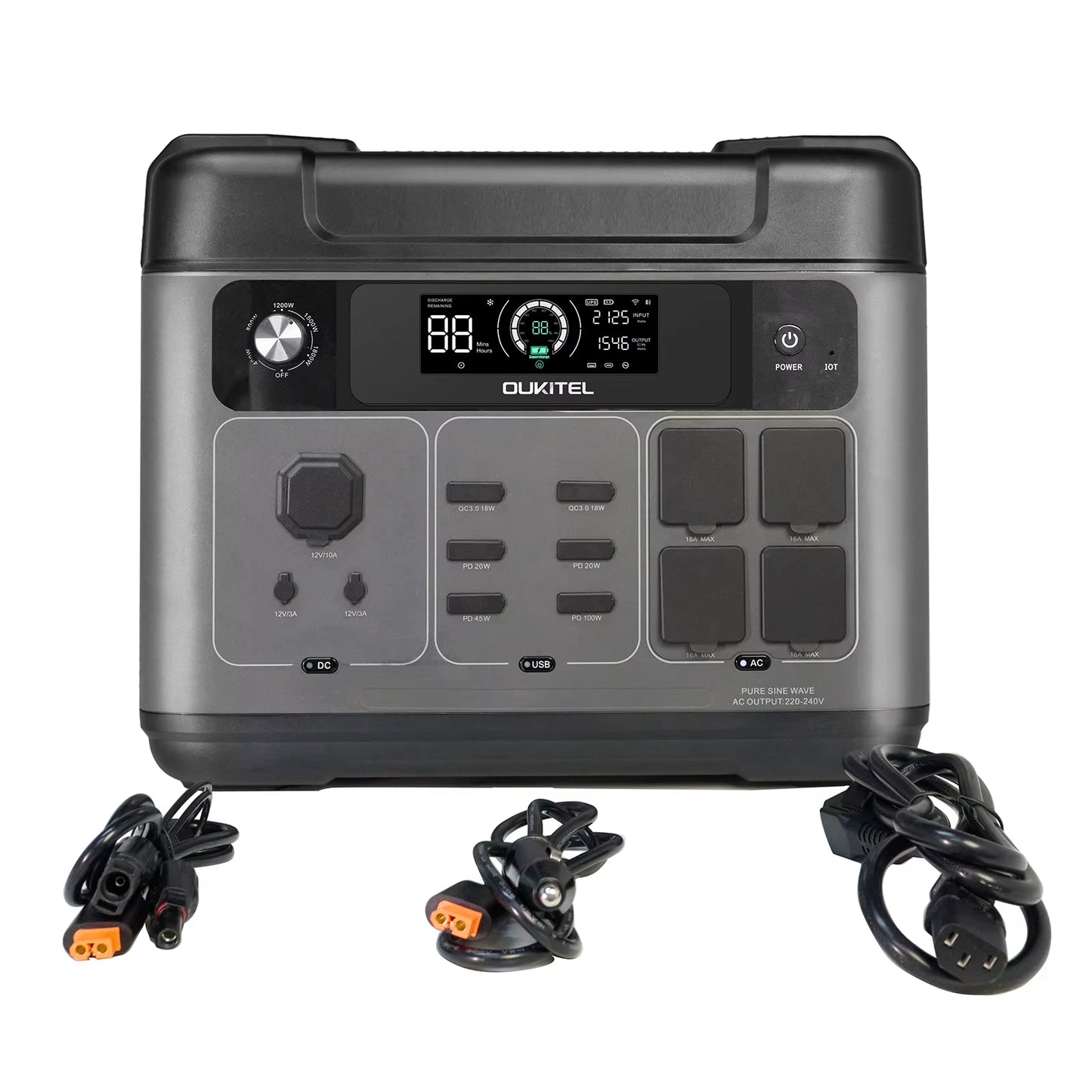 P2001 plus Portable Power Station, 2400W Solar Generator, 80% Charge in 1Hr, 2048Wh Lifepo4 Battery Solar Powered Generator For