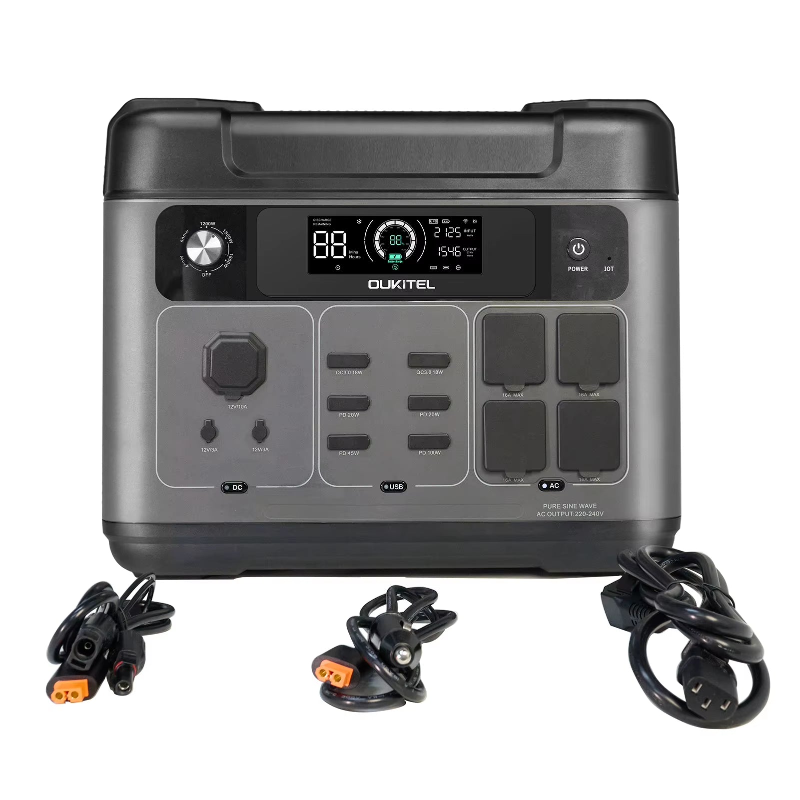 P2001 plus Portable Power Station, 2400W Solar Generator, 80% Charge in 1Hr, 2048Wh Lifepo4 Battery Solar Powered Generator For