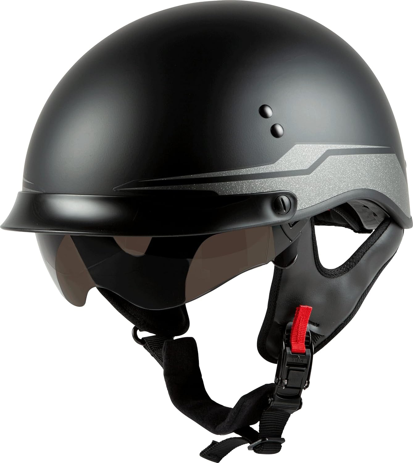 GMAX HH-65 Full Dressed Half Helmet (Matte Black, 2X-Large) - FMVSS 218 Approved