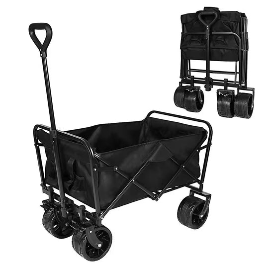 23.4 Cu. Ft. Steel Purple Heavy-Duty Folding Beach Wagon Garden Cart with 220 Lbs. Large Capacity, Big Wheels