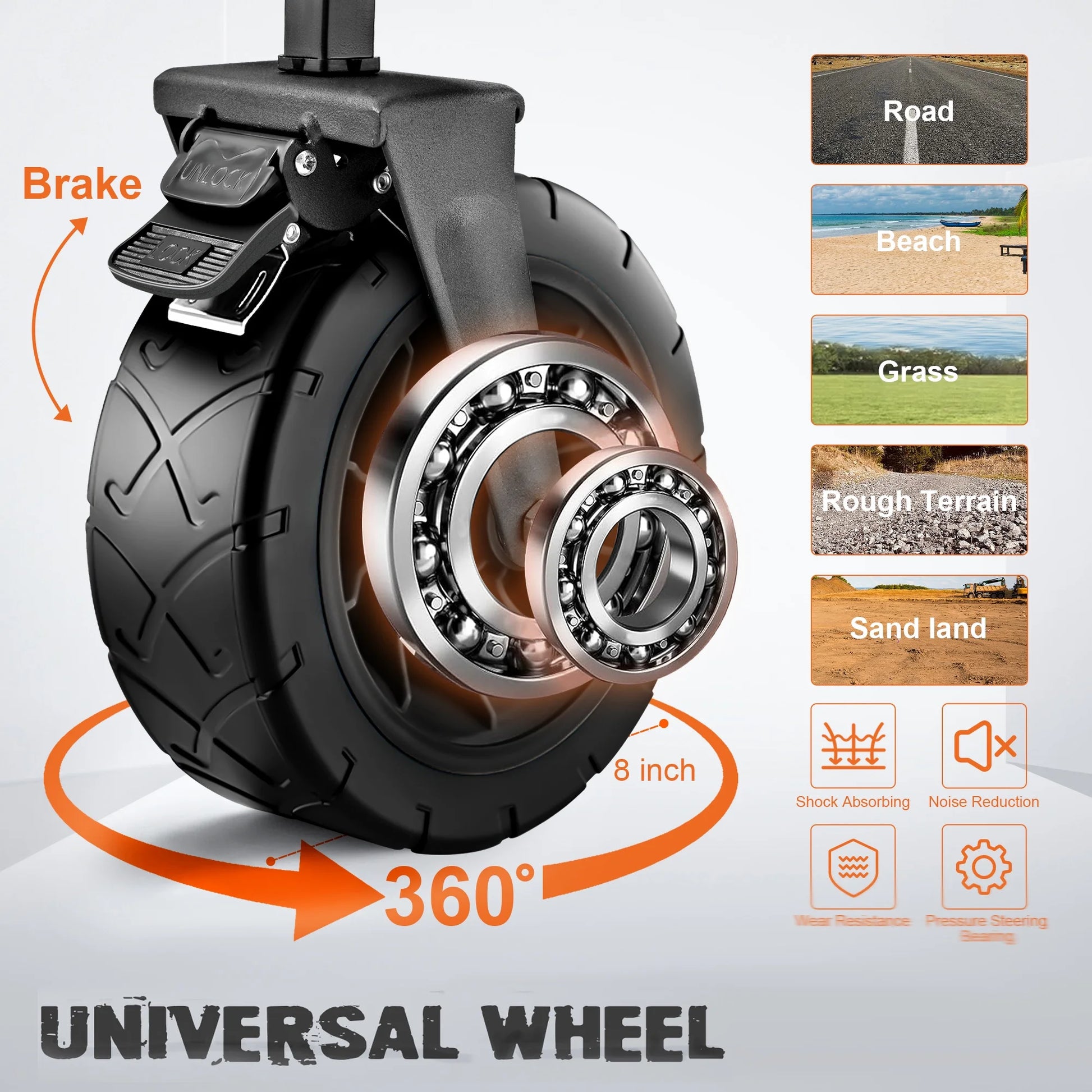 Qunler 560Lbs Collapsible Folding Wagon, Big Bucket Beach Cart, Heavy Duty Large Capacity Garden Wagon with Multi-Terrain Brake Wheels for Outdoor Camping, Shopping, Sports, Grocery, Kids, Black