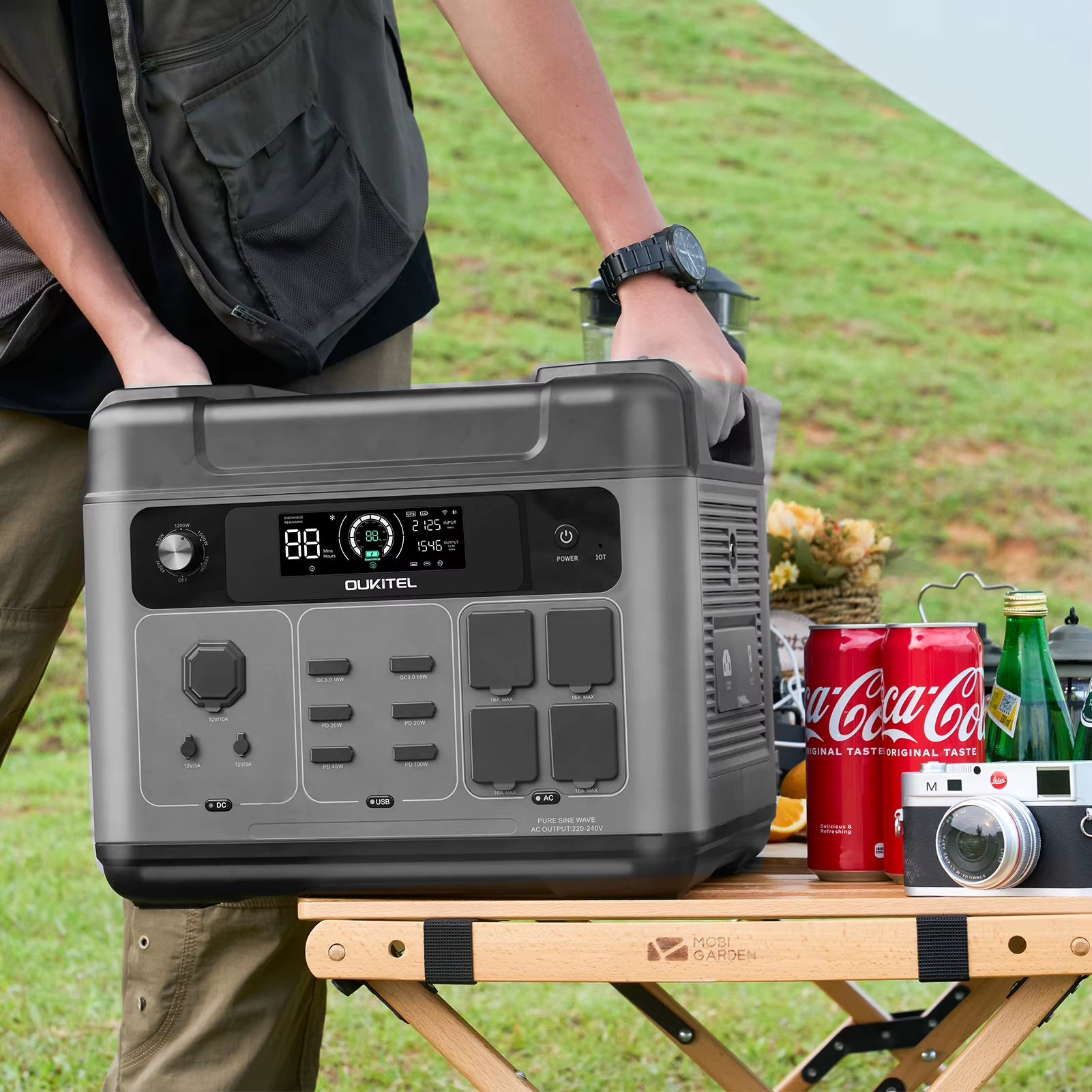 P2001 plus Portable Power Station, 2400W Solar Generator, 80% Charge in 1Hr, 2048Wh Lifepo4 Battery Solar Powered Generator For