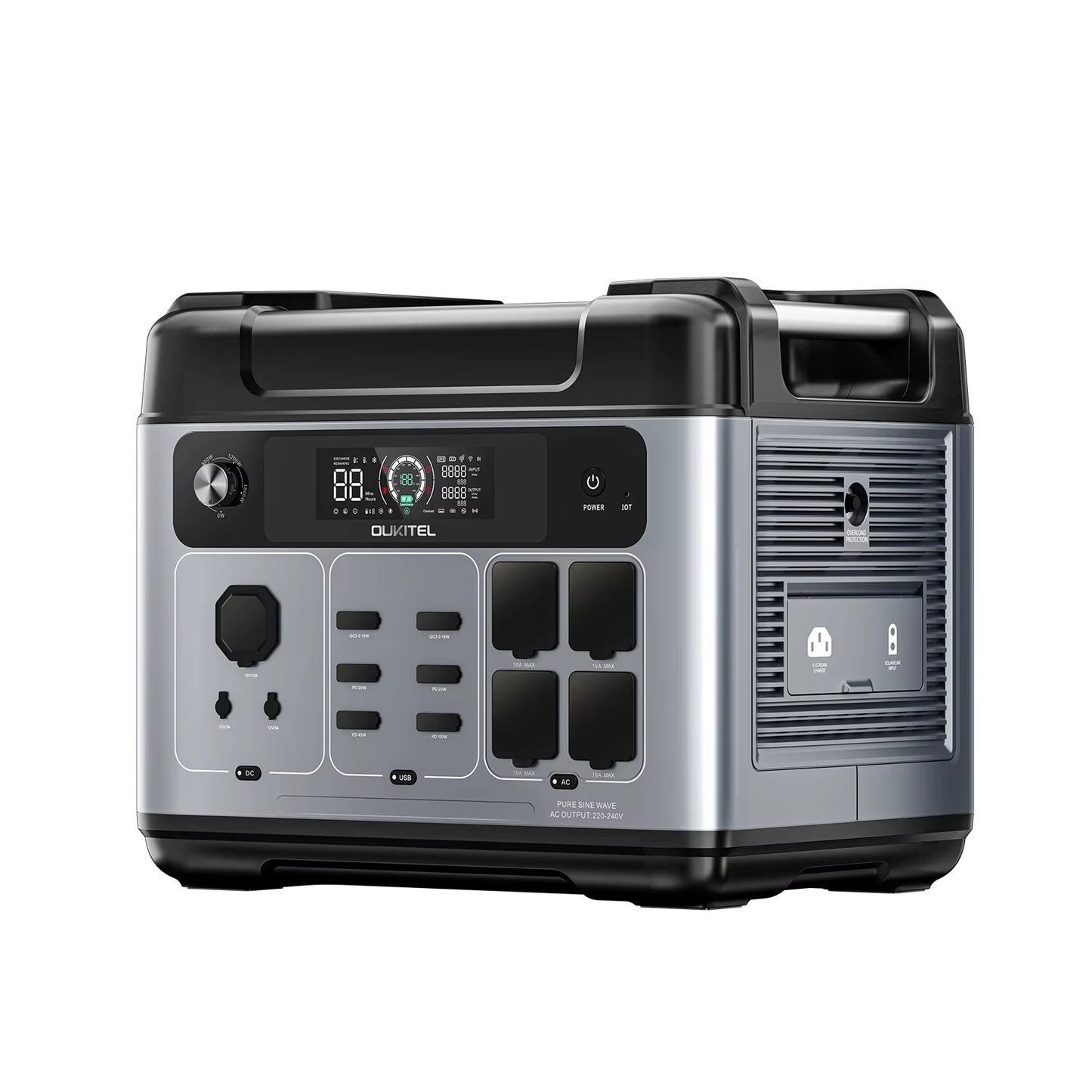 P2001 plus Portable Power Station, 2400W Solar Generator, 80% Charge in 1Hr, 2048Wh Lifepo4 Battery Solar Powered Generator For