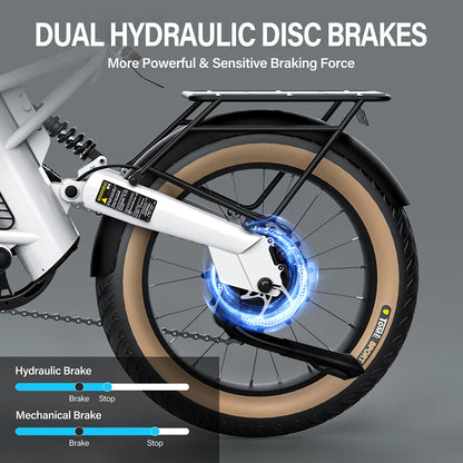 Coswheel M20 Electric Bike Electrical Bicycle for Adult 1000W Ebike 20 Inch Tire 48V 20AH Battery Outdoor Road Snow Bike Cargo