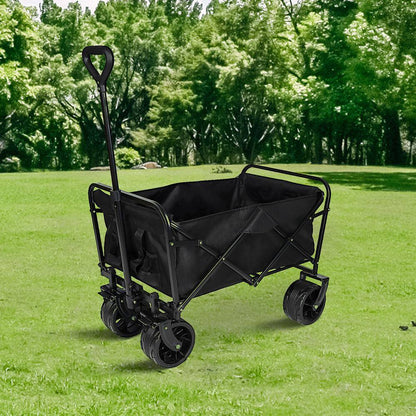23.4 Cu. Ft. Steel Purple Heavy-Duty Folding Beach Wagon Garden Cart with 220 Lbs. Large Capacity, Big Wheels