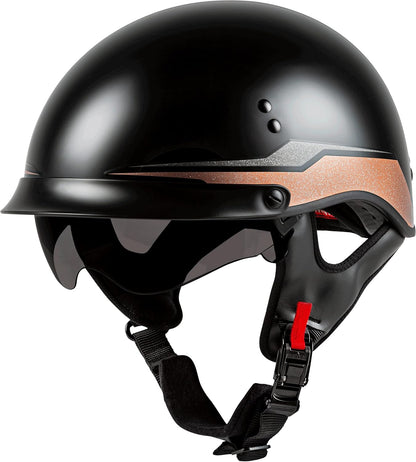 GMAX HH-65 Full Dressed Half Helmet (Matte Black, 2X-Large) - FMVSS 218 Approved