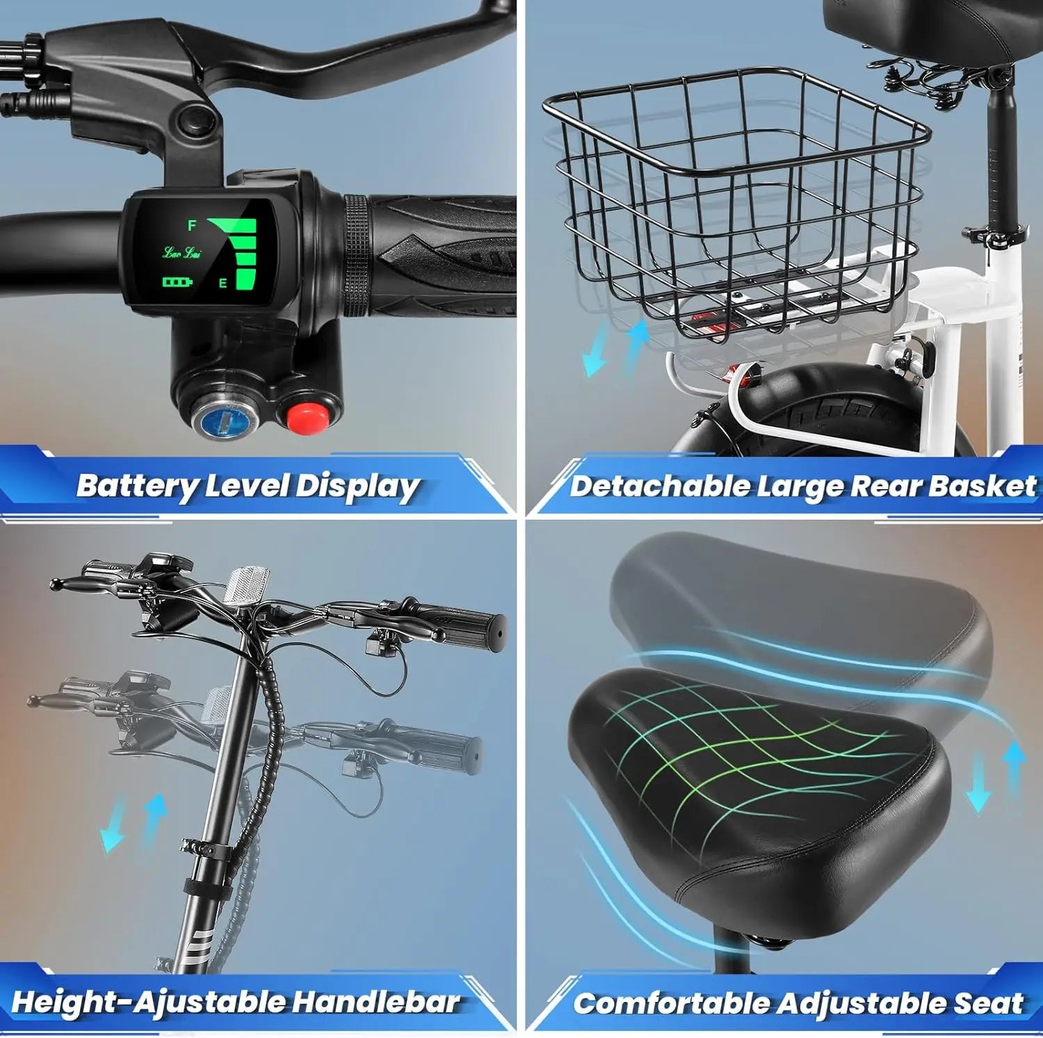 Caroma Electric Scooters for Adults&Teens, 350W Peak Motor, 30 Miles Max Range, Foldable Electric Scooter and Detachable Basket
