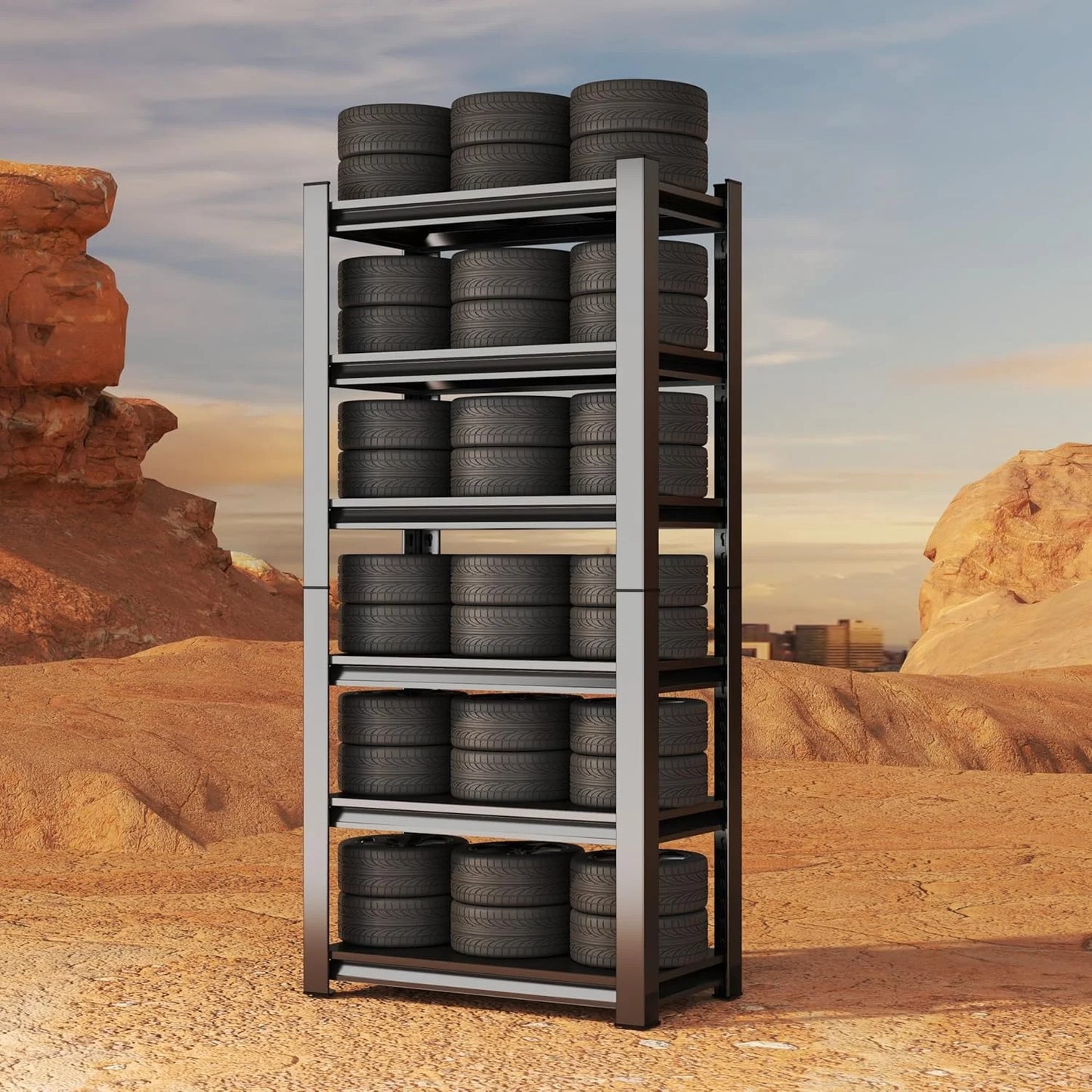 40''W Garage Shelving Heavy Duty Garage Storage Shelves, 3000 LBS Adjustable 5 Tier Industrial Shelving Unit, Metal Utility Shelf for Basement, Warehouse and Workshop (63''Hx40''Wx14''D, Black)