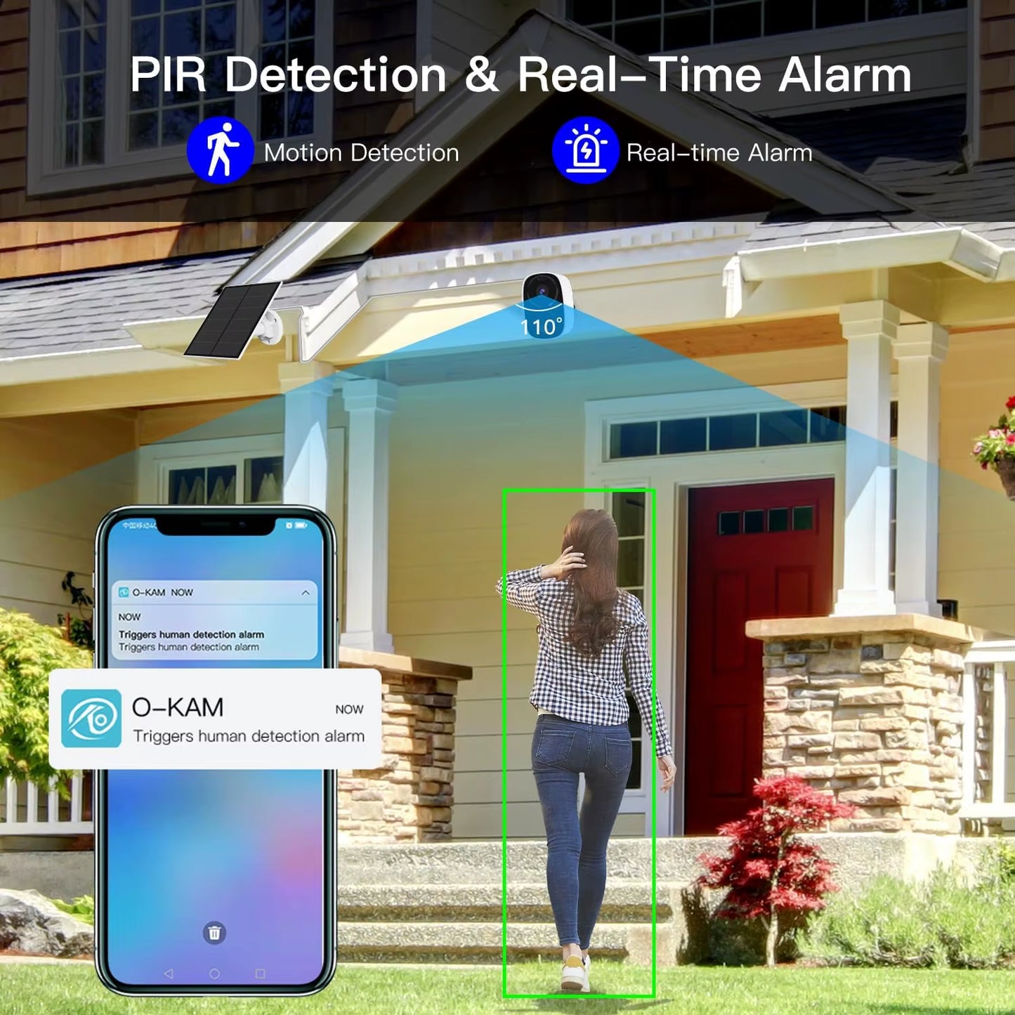 Vstarcam 2K Solar Security Cameras Wireless Outdoor, Battery Powered, Color Night Vision, Siren & Spotlight, Two-Way Audio