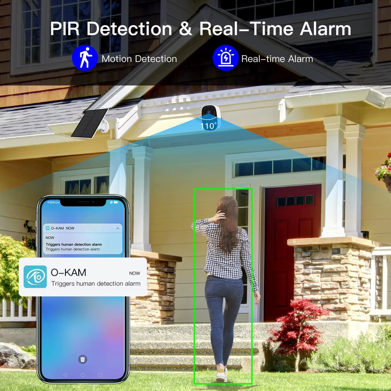 Vstarcam 2K Solar Security Cameras Wireless Outdoor, Battery Powered, Color Night Vision, Siren & Spotlight, Two-Way Audio