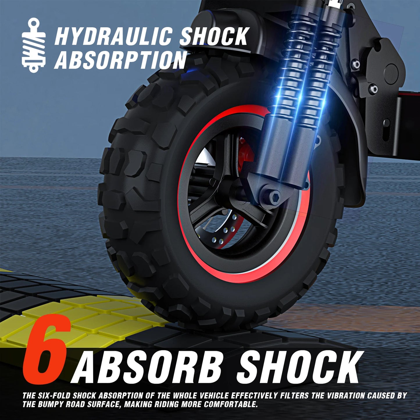 Foldable 1200W Electric Scooter with Seat for Adults, 11'' Off-Road Tires, Dual Brake and Suspension System Commuter E-Scooter