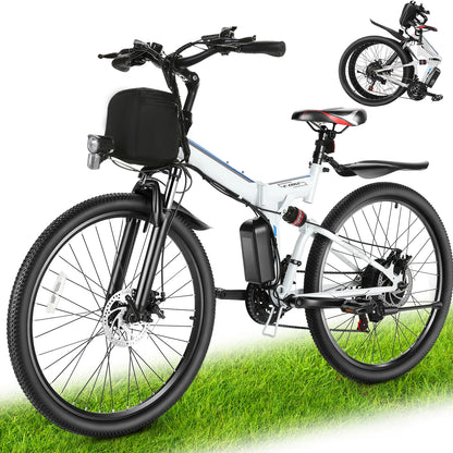 Vivi M026TGB 26" Folding Electric Bike for Adults, with 500W Motor,48V 20MPH Removable Battery, up to 50Miles Range