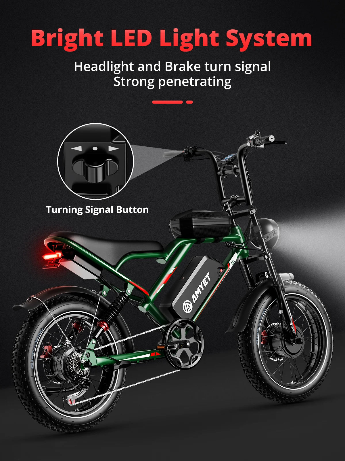 AMYET S8 Adults Electric Bike for Men 2000W Dual Motor Bicycle 48V 25AH Battery 20" Ebike Electric E Bikes Mountain Moped Ebikes