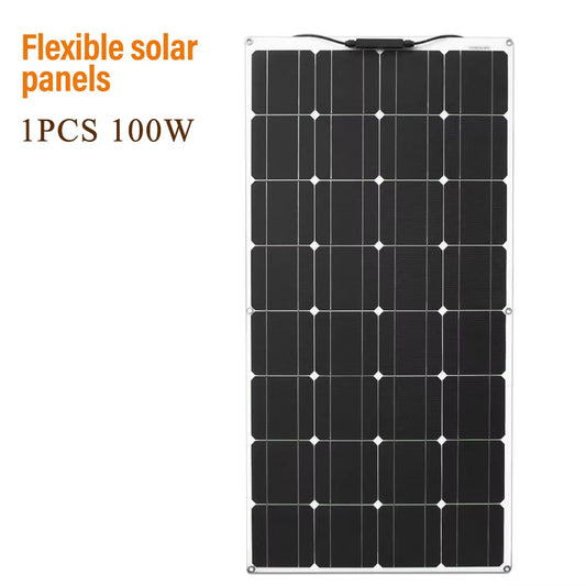 100 Watt Solar Panel 200W 300W 400W Flexible PET Photatic Monocrystalline Cell 12V 24V Battery Charger 1000W Home Solar Panel
