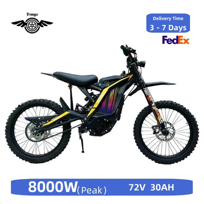 Freego Electric Motorcycle for Adults Electric Mountain Dirt Bike 8000W(Peak) Motor 72V 30Ah Removable Battery 19" X2 Tire