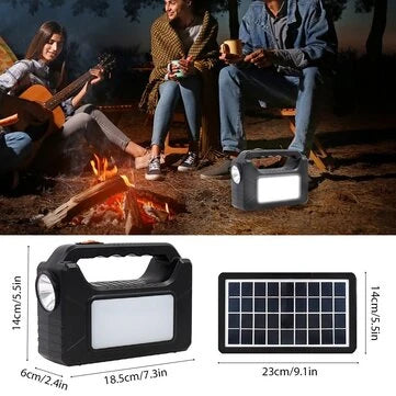 Portable Generator LED Flashlight with Solar Panels