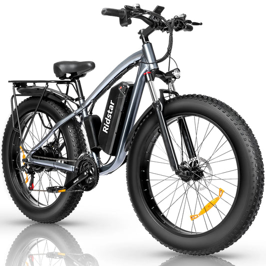 750W Mountain Electric Bicycle 48V 15Ah Removable Battery E-Bike，26" Fat Tire Electric Bike for Adults, Shimano 21 Speed Front Suspension Electric Bicycle UL2849