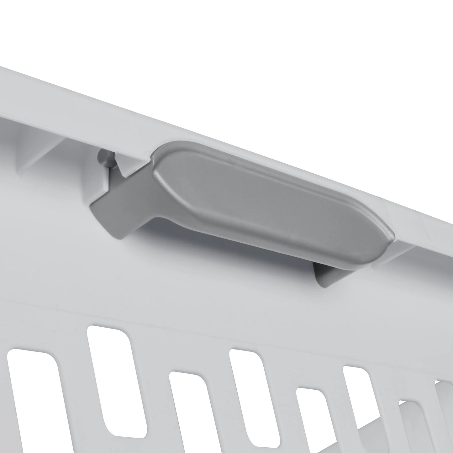 Sterilite Plastic Laundry Basket, Large Rectangle, Comfort Grip Handles, Breathable, Gray