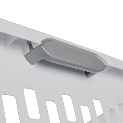 Sterilite Plastic Laundry Basket, Large Rectangle, Comfort Grip Handles, Breathable, Gray