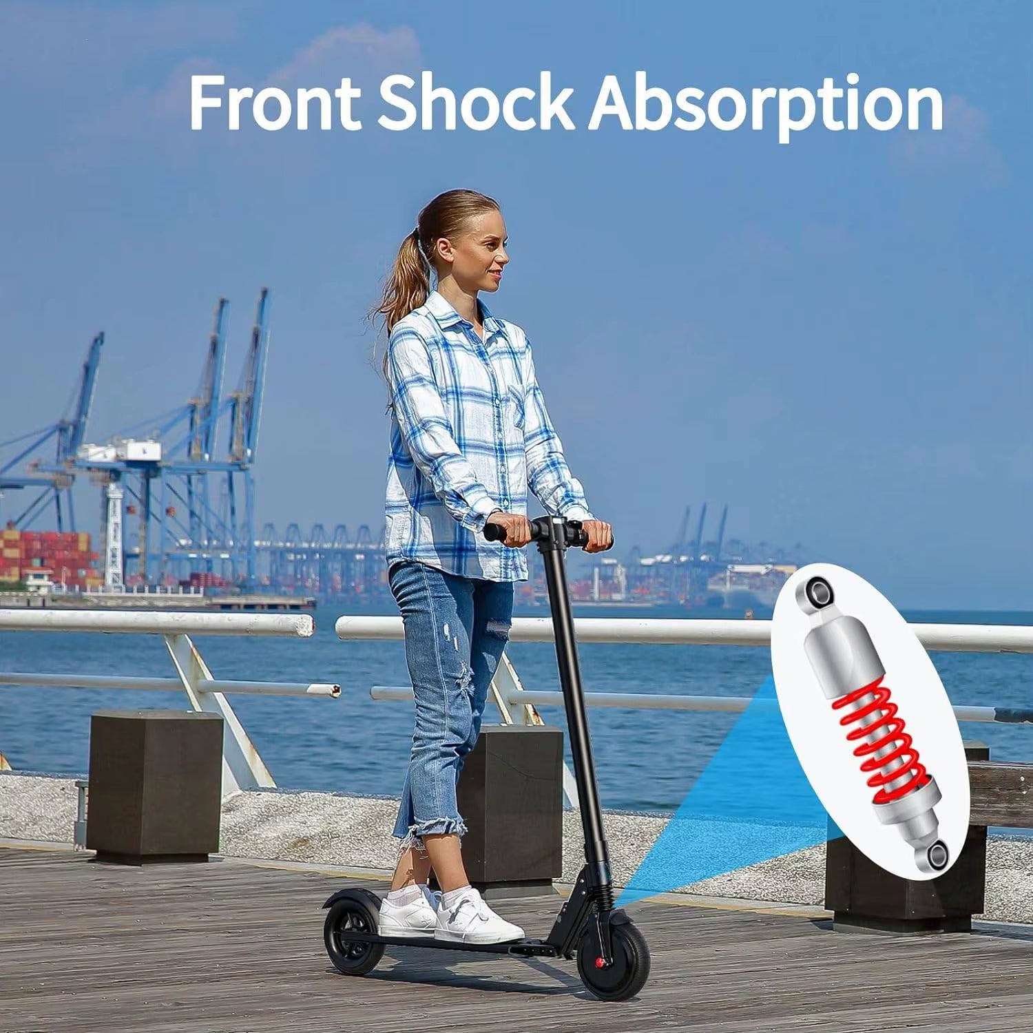 COROMA Control Electric Scooter for Adults, 6.5 Inch Solid Tire Fast Foldable E Scooter, with Dual Braking System for Commuting