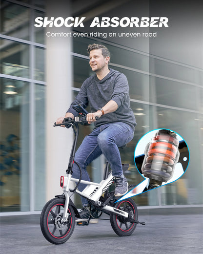 Gyroor 14" Ebike 450W Electric Bike for Adults, 18.6MPH 3 Riding Modes Mini Electric Bike with 36V 10AH Battery UL2849