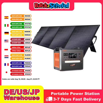 High-Capacity 2304WH Portable Power Station with UPS Function for Camping and Solar Generator SOLARPLAY 2500W Lifepo4 Battery