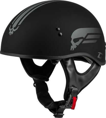 GMAX HH-65 Full Dressed Half Helmet (Matte Black, 2X-Large) - FMVSS 218 Approved