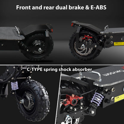 5600W Adult Electric Scooter W/Seat,Dual Motor Escooter, 3 Speed 80Km/H 90Kmrange,60V 27AH,11'' Heavy Duty Vacuum Off-Road Tire