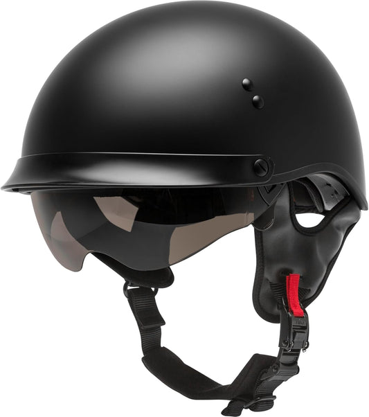GMAX HH-65 Full Dressed Half Helmet (Matte Black, 2X-Large) - FMVSS 218 Approved