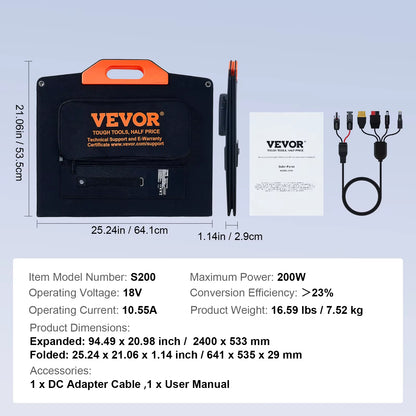Succebuy Portable Monocrystalline Solar Panel Foldable ETFE Charger Efficiency Panel Waterproof for Power Station Camping Hiking