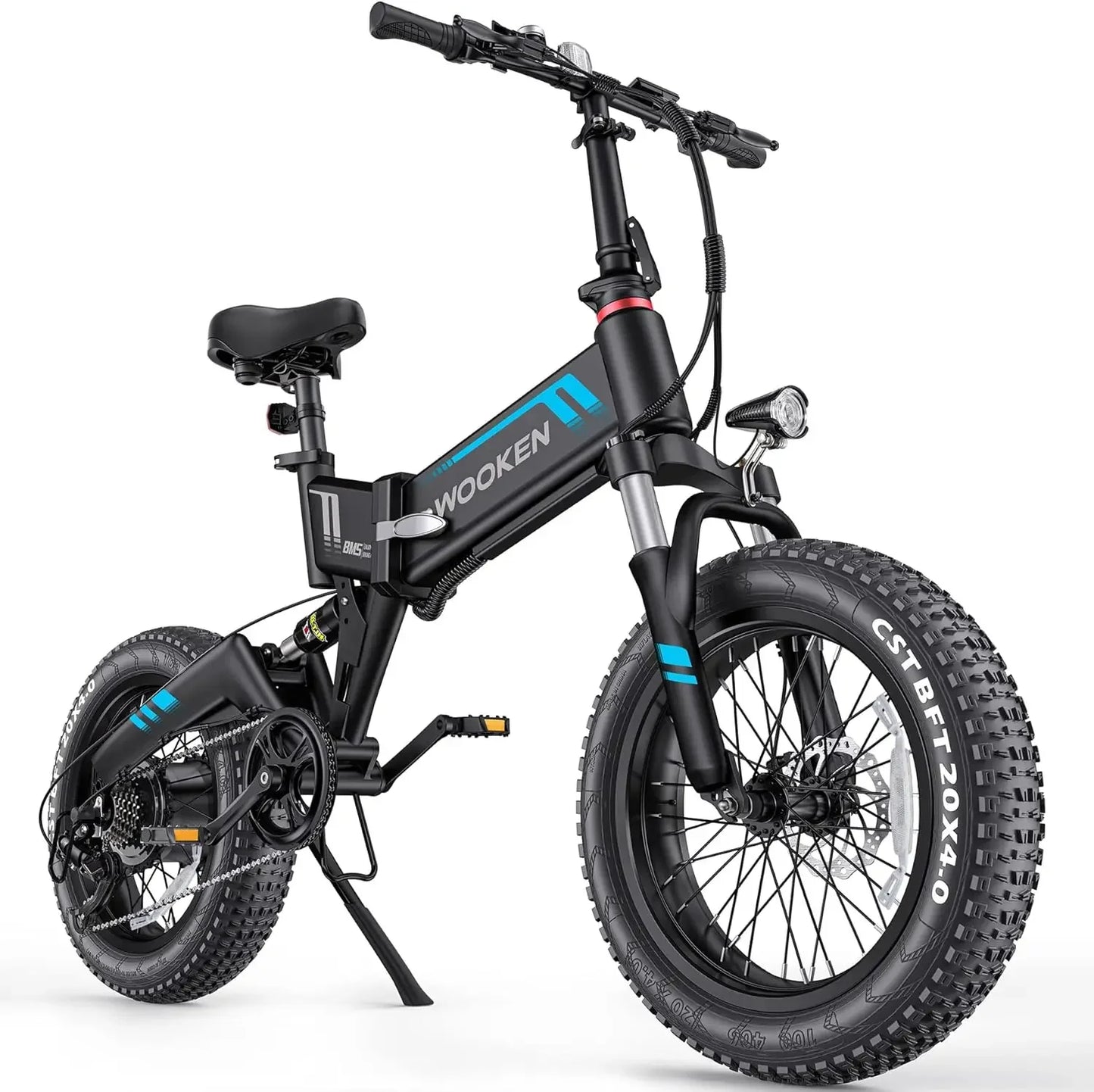 20Electric Bike for Adults 500W Brushless Motor (Peak 750W), 20MPH Fat Tire Ebike, Foldable Adult Electric Bicycles