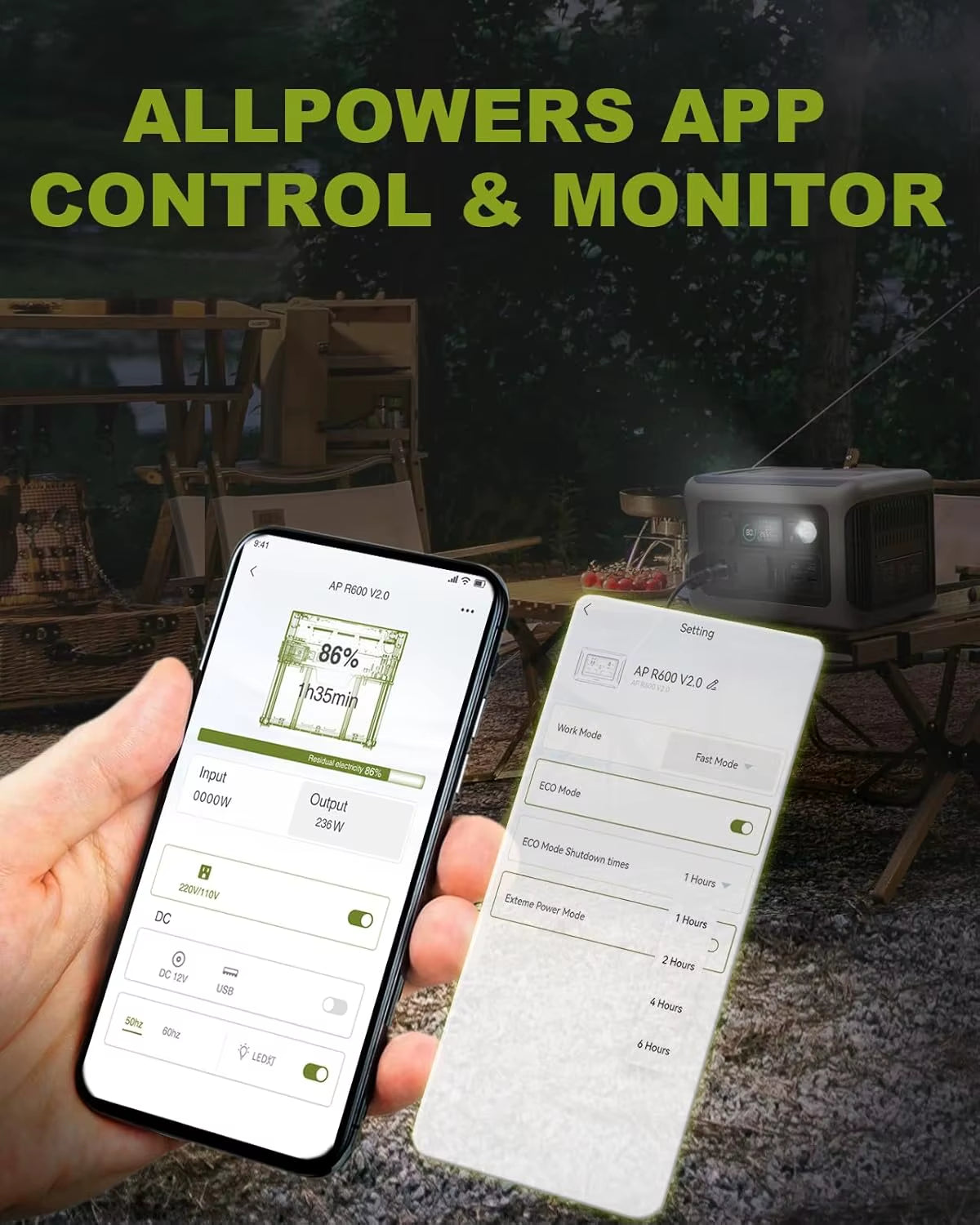 ALLPOWERS Solarpanel 100W 140W 200W Solar Energy Charger with Lifepo4 Battery 299Wh 600W Portable Power Station for Camping RV