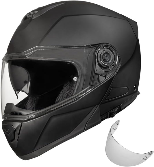 Daytona Helmets Glide Modular Motorcycle Helmet - DOT Approved Flip up Motorcycle Helmet - Bluetooth Ready Full Face Motorcycle Helmet with Dual Visors for Men, Women & Youth