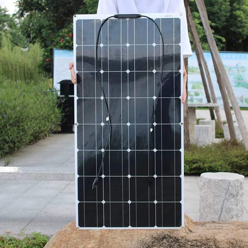 100 Watt Solar Panel 200W 300W 400W Flexible PET Photatic Monocrystalline Cell 12V 24V Battery Charger 1000W Home Solar Panel