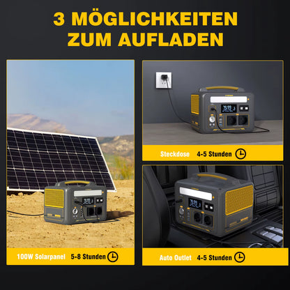 VTOMAN JUMP 600X Portable Power Station 299Wh Solar Generator Lifepo4 1200W Peak Power Powerstation Emergency Backup