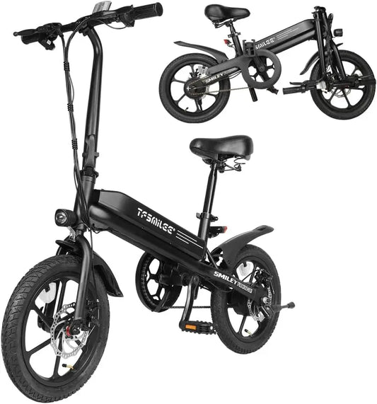 Electric Bike for Adult 250W Motor Top Speed 32MPH Folding Ebike 36V 7.8Ah 16"Fat Tire Electric Bicycles with Dual Suspension