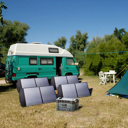 ALLPOWERS S2000 Pro Outdoor Generator 2400W MPPT Portable Power Station with 4X100W Folable Solar Panels for RV Camping, Home