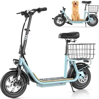 Caroma Electric Scooters for Adults&Teens, 350W Peak Motor, 30 Miles Max Range, Foldable Electric Scooter and Detachable Basket